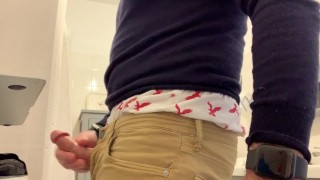 White boxers beating-off in my American Eagle boxers and jeans.