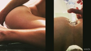 Having fun with my butt plug - Double view