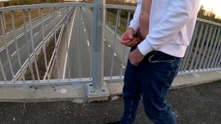 jerking off on the bridge