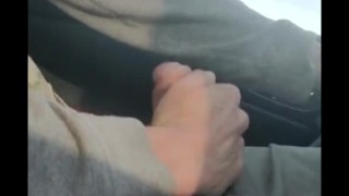 SLOW MOTION johnholmesjunior shooting cum load while driving on highway slow motion