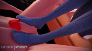 Cyberpunk 2077 - Lucy Footjob Action [UNCENSORED HENTAI 4K MMD R-18]