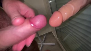 Dick VS Dildo (swallow cum)