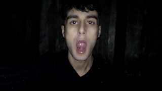 Play with cum in mouth after cruising - swallowing stranger cum