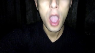 Play with cum in mouth after cruising - swallowing stranger cum