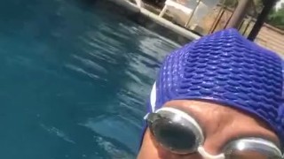 Sequins and stockings, underwater handstands, shiny tights, realise swimsuit in public, compilation