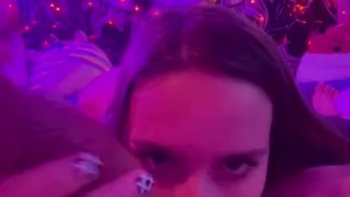 Teen cam girl shows off her big dick sucking skills and takes a big load