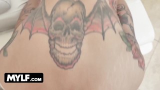 Mylf - Tattooed Milf Lily Lane Gets Her Hairy Pussy Creampied By Young Dick Full Video