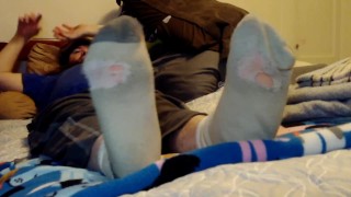 Just chilling in the bed with my socks on