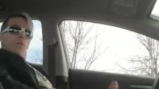 Sacha Huge jerking off in his car