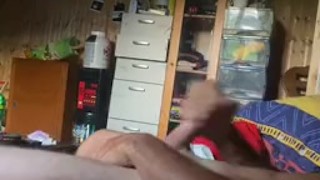 Sockjob panty sniffing