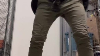 Risky public piss fun