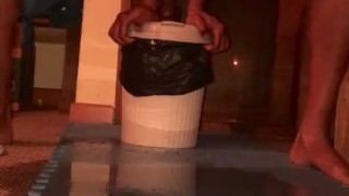 Pissing a lot while riding dildo 9 inch