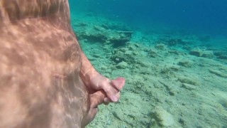 Outdoor jerking on the hidden nude beach in Bodrum 