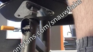 A straight man is teasging at the gym and show his cock in the locker He fap in the public shower