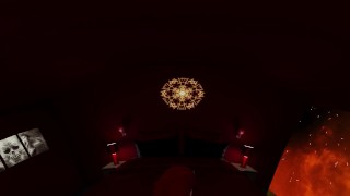 Sexy demon woman with small ass, cock teases, fucks and gives a handjob for a spooky ending in hells
