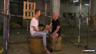 DILF Sebastian Kane restrains and dominates tall Jay McDally