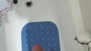 Young guy masturbates in the shower POV