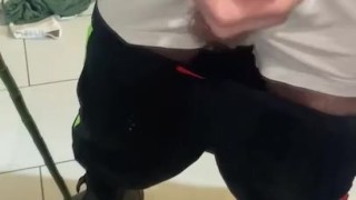Jerk & cum at mirror 