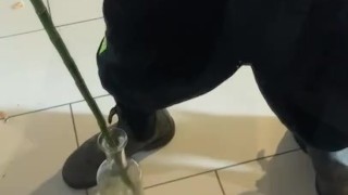 Jerk & cum at mirror 