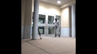 bastard wetsuit commando shoots massive load into wetsuit in front of doors