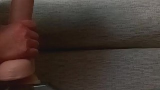 Sexy milf solo 10" dildo ride until she squirts