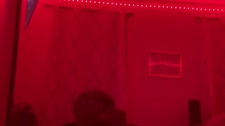 Masked teen jerks bbc off in long white socks