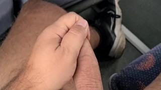 Wank and cum on a public bus