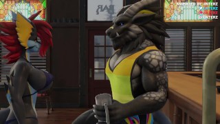 Macro Giantess and Giant Dragon Growth Animation