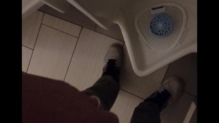 johnholmesjunior in vancouver island mens bathroom in super risky solo show with huge cum