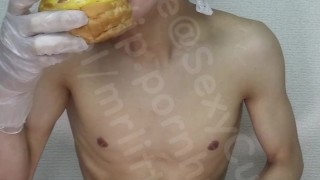 Naked Eating Masturbation Part12 Sample 【gay】【boy】【cute】【food】【hand job】【 male moaning】【 cum eating】