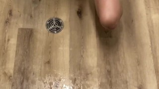 Public restroom piss and anal fun