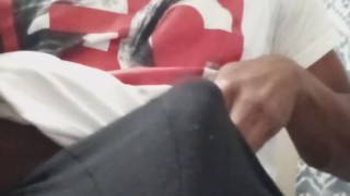 Pushing cum through my underwear