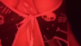 Feeling myself in my new spooky lingerie