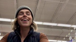 Cumming hard in grocery store with Lush remote controlled vibrator