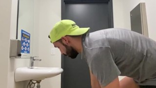 Public toilet slow-mo piss