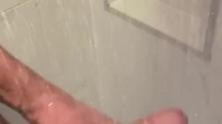 9 inch cock play in shower. Who wants to join me?