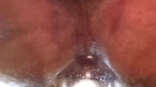 muks trying to shove tunnel toy into butt. 2021-08-26.