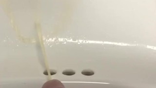 Toilet at work was out of order so I had to pee in the sink and Cum in my hand instead 