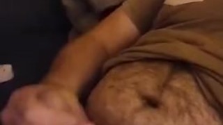 Chubby guy jerks and cums nicely 