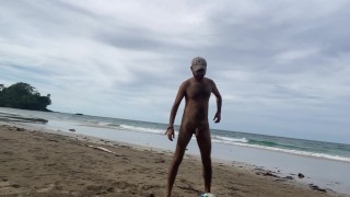 Naked football at the Beach - Slow Motion
