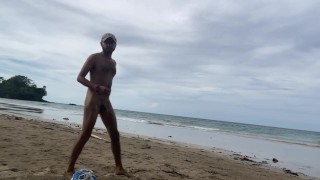 Naked football at the Beach - Slow Motion
