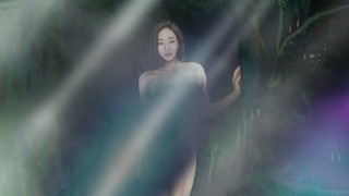 Girl in Forest - Female Nudity Censored with Effects