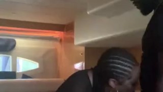 Sucks dick while the boat captain is speaking 