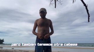 Risky Spanish Anatomy Class at the Beach