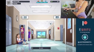 Streamer girl playing Summertime Saga EP 1