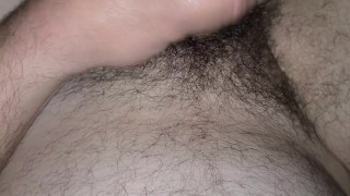 Shooting cum on my belly