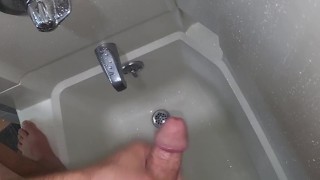 Stroking my big dick in the shower, cum join me