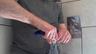Kudoslong in the shower in briefs and t-shirt strips and wanks till he cums