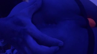 Strocking my asshole with LED Lights on 😈🍑