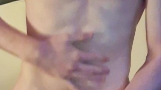 Solo redhead college twink with a big load